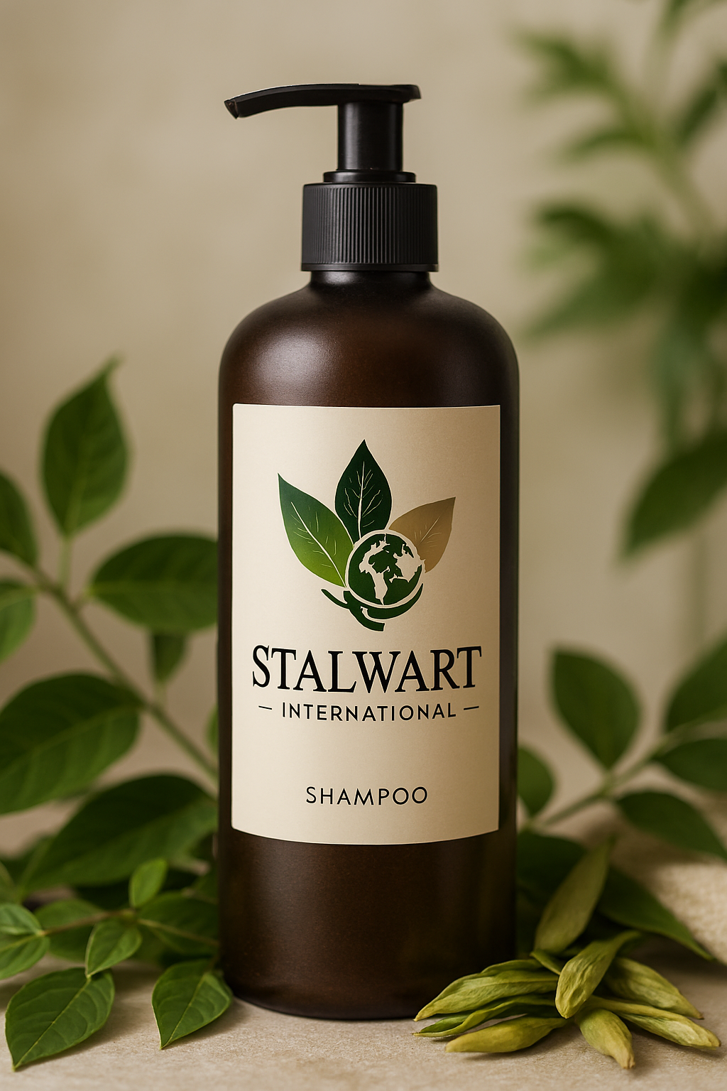 Stalwart International plant-based hair shampoo bottle