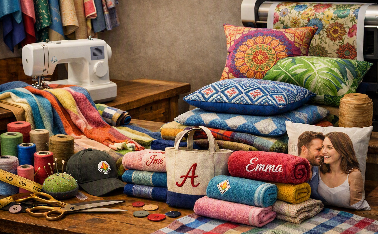 Custom embroidered and personalized textile products