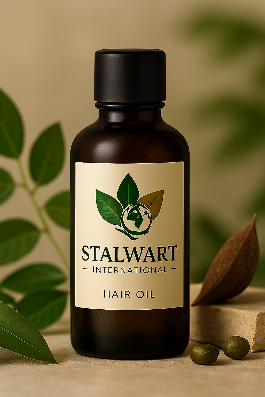 Stalwart International herbal hair oil bottle