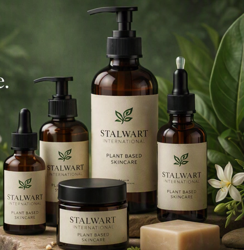 Stalwart International plant based skincare product line