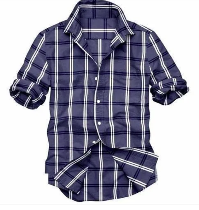 Plaid button-down shirt