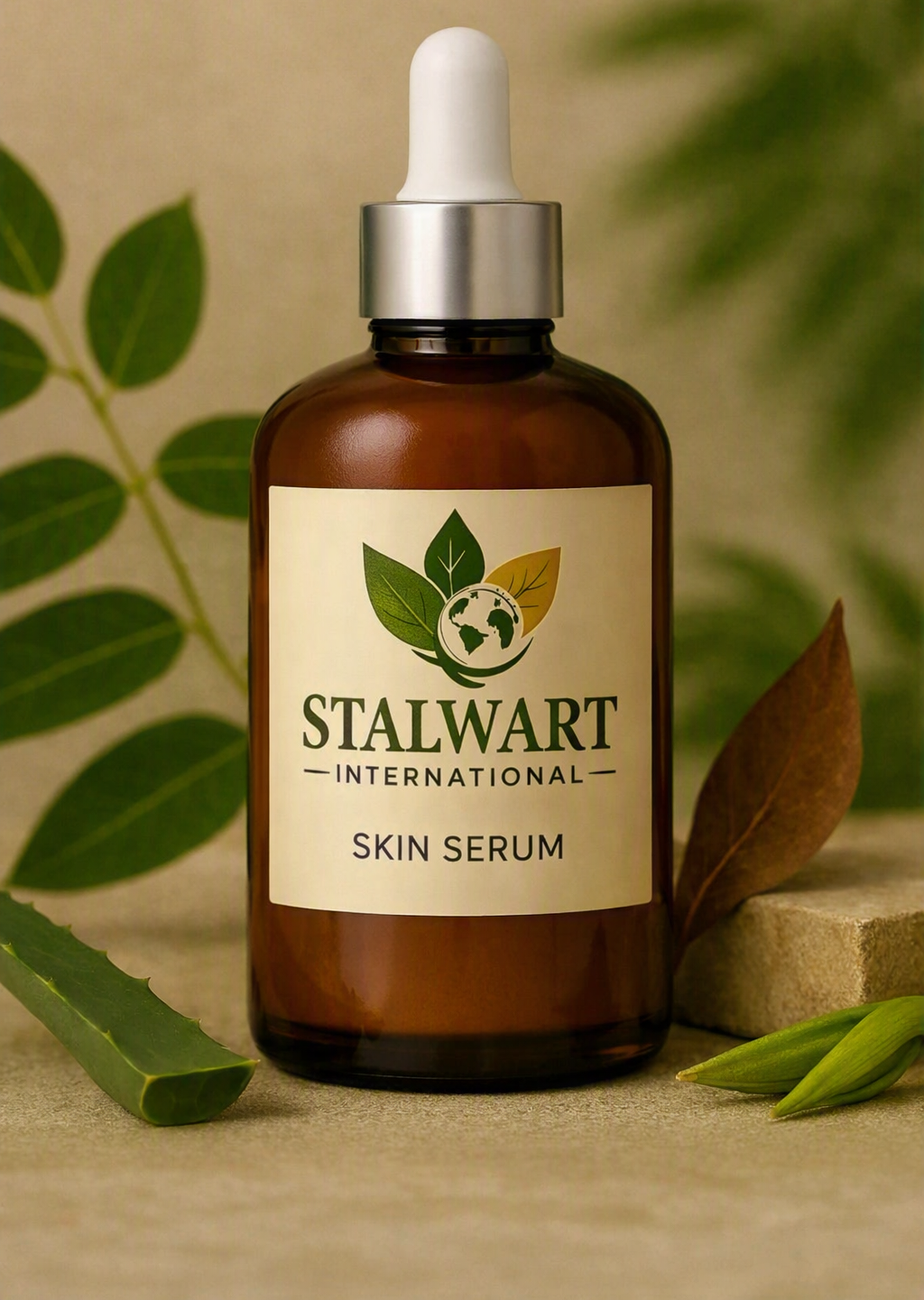 Stalwart International plant-based skin serum bottle