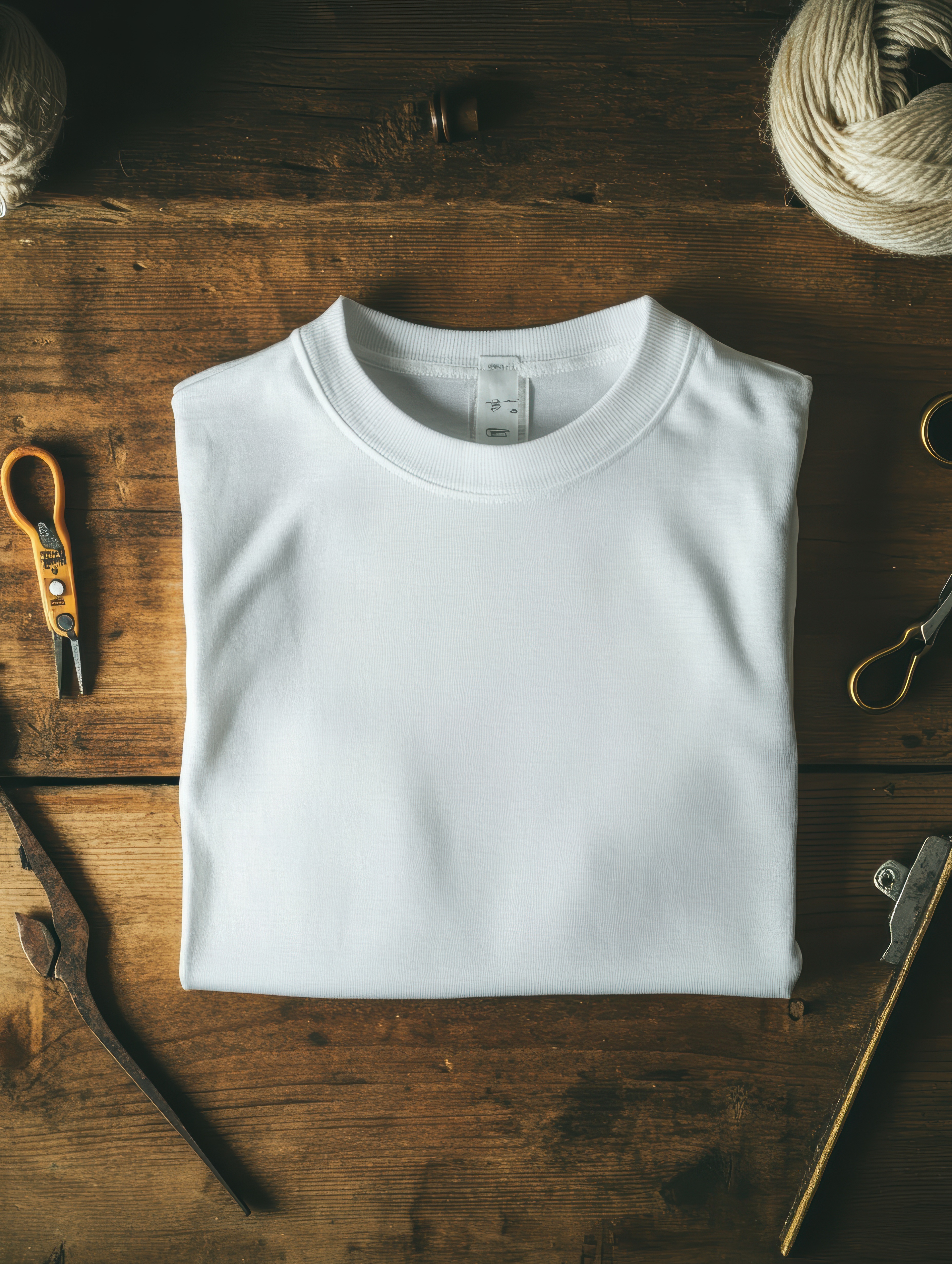 Folded white t-shirt